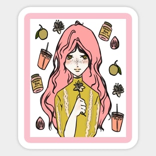 girly, curvy, cute, winter t-shirt collection Sticker